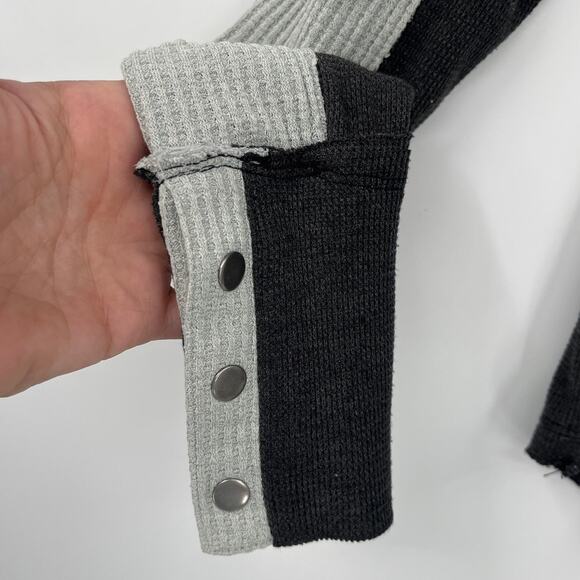 We The Free Thermal Waffle Knit Henley Top Sz XS Y2K Grunge Street Colorblock - Picture 4 of 12